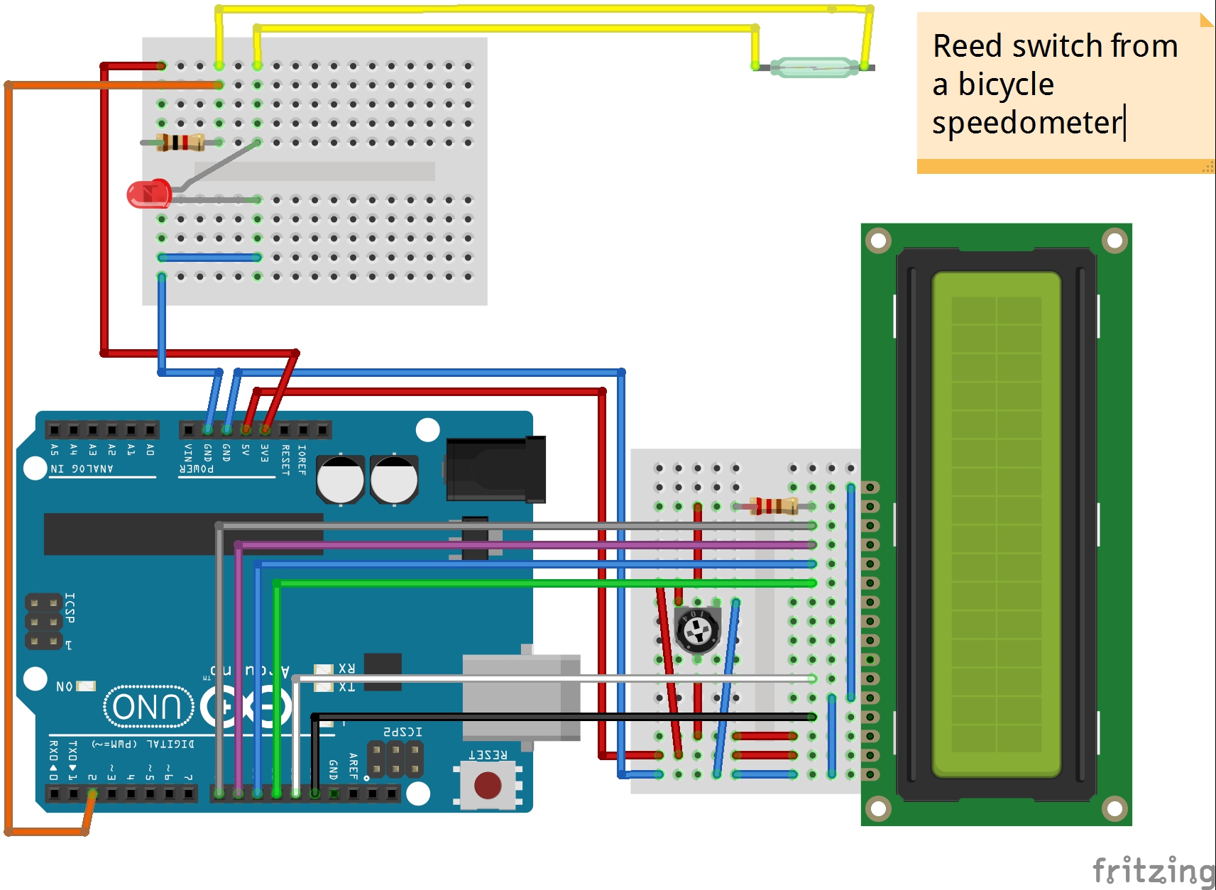 Bicycle speedometer with Arduino